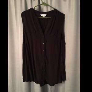 Black Button Down Top